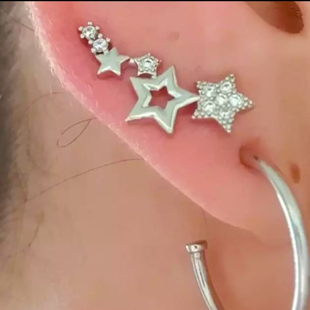 ⚜️[𝟯𝟬%𝗢𝗙𝗙|𝗯𝘂𝗻𝗱𝗹𝗲𝘀 𝟯+]⚜️CZ 18K Constellation Climber Earrings NEW - Picture 5 of 10